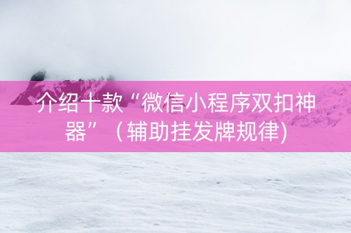 介绍十款“微信小程序双扣神器”（辅助挂发牌规律)