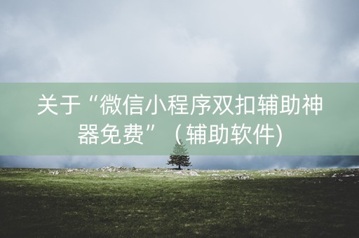 关于“微信小程序双扣辅助神器免费”（辅助软件)