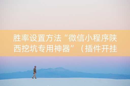 胜率设置方法“微信小程序陕西挖坑专用神器”（插件开挂免费AI)