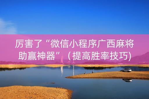 厉害了“微信小程序广西麻将助赢神器”（提高胜率技巧)