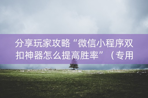 分享玩家攻略“微信小程序双扣神器怎么提高胜率”（专用神器)
