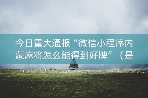 今日重大通报“微信小程序内蒙麻将怎么能得到好牌”（是否能开挂)