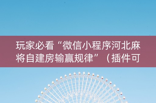 玩家必看“微信小程序河北麻将自建房输赢规律”（插件可信吗)