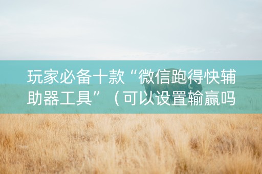 玩家必备十款“微信跑得快辅助器工具”（可以设置输赢吗)