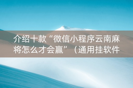 介绍十款“微信小程序云南麻将怎么才会赢”（通用挂软件多少钱)