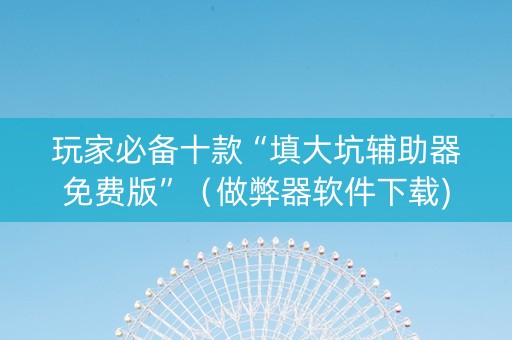 玩家必备十款“填大坑辅助器免费版”（做弊器软件下载)