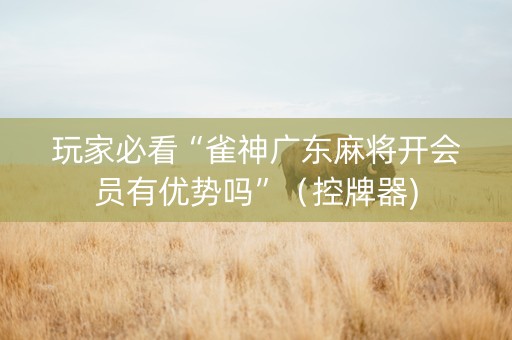 玩家必看“雀神广东麻将开会员有优势吗”（控牌器)