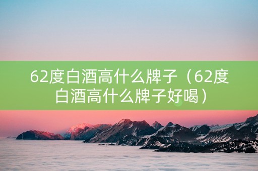 62度白酒高什么牌子（62度白酒高什么牌子好喝）
