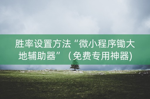 胜率设置方法“微小程序锄大地辅助器”（免费专用神器)