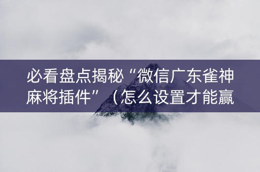 必看盘点揭秘“微信广东雀神麻将插件”（怎么设置才能赢)