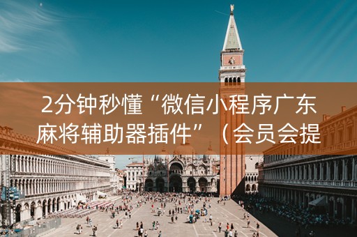 2分钟秒懂“微信小程序广东麻将辅助器插件”（会员会提高胜率吗)