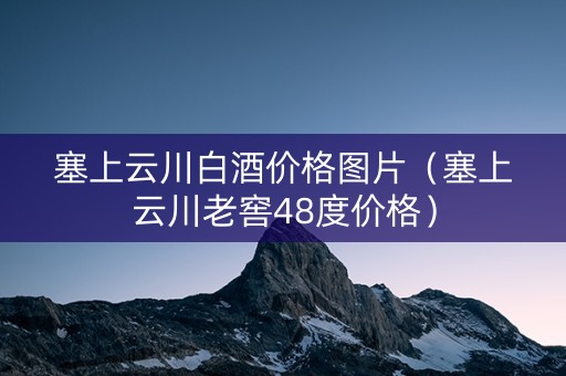 塞上云川白酒价格图片（塞上云川老窖48度价格）