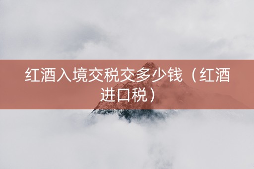 红酒入境交税交多少钱（红酒进口税）
