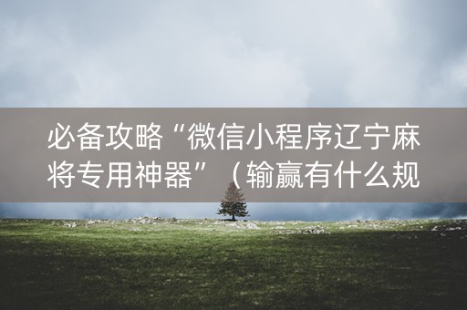 必备攻略“微信小程序辽宁麻将专用神器”（输赢有什么规律)