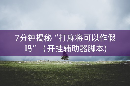 7分钟揭秘“打麻将可以作假吗”（开挂辅助器脚本)