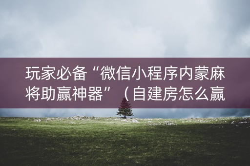 玩家必备“微信小程序内蒙麻将助赢神器”（自建房怎么赢)