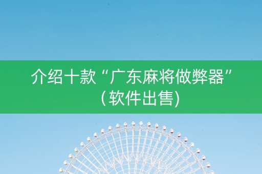 介绍十款“广东麻将做弊器”（软件出售)