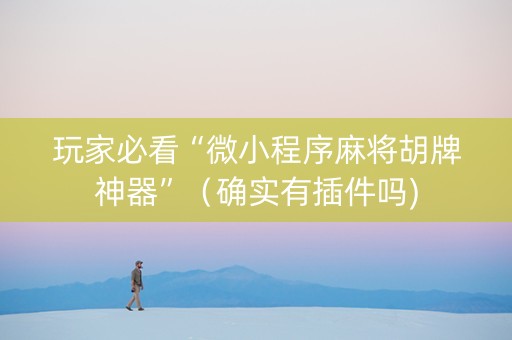玩家必看“微小程序麻将胡牌神器”（确实有插件吗)