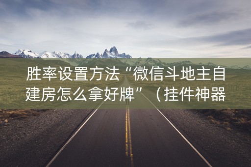 胜率设置方法“微信斗地主自建房怎么拿好牌”（挂件神器)