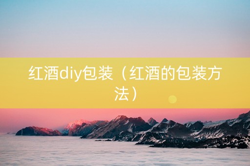 红酒diy包装（红酒的包装方法）