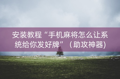 安装教程“手机麻将怎么让系统给你发好牌”（助攻神器)