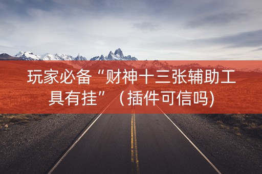 玩家必备“财神十三张辅助工具有挂”（插件可信吗)