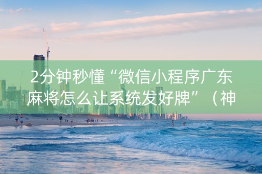 2分钟秒懂“微信小程序广东麻将怎么让系统发好牌”（神器通用版)