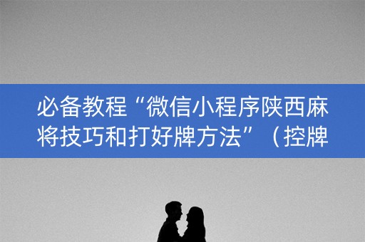 必备教程“微信小程序陕西麻将技巧和打好牌方法”（控牌神器)