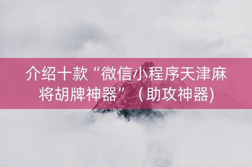 介绍十款“微信小程序天津麻将胡牌神器”（助攻神器)