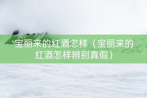 宝丽来的红酒怎样（宝丽来的红酒怎样辨别真假）