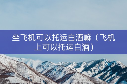 坐飞机可以托运白酒嘛（飞机上可以托运白酒）