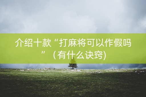 介绍十款“打麻将可以作假吗”（有什么诀窍)
