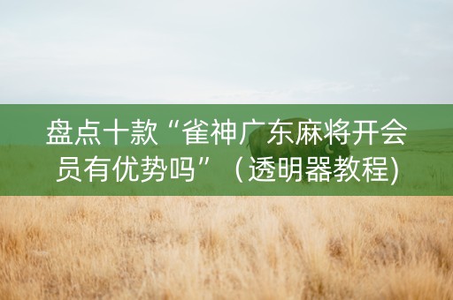 盘点十款“雀神广东麻将开会员有优势吗”（透明器教程)