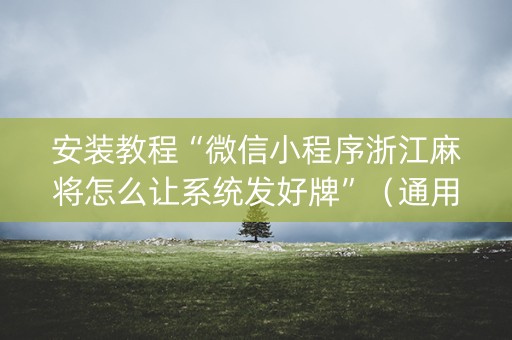 安装教程“微信小程序浙江麻将怎么让系统发好牌”（通用挂软件多少钱)
