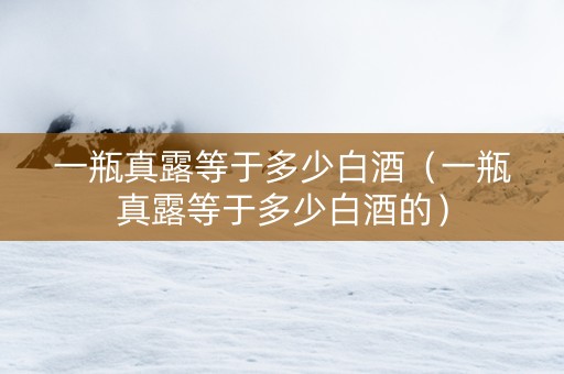 一瓶真露等于多少白酒（一瓶真露等于多少白酒的）