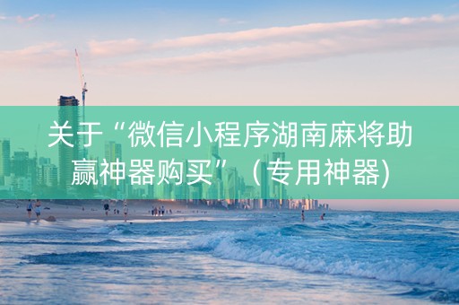 关于“微信小程序湖南麻将助赢神器购买”（专用神器)