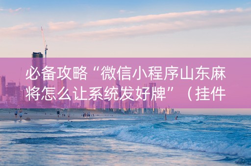 必备攻略“微信小程序山东麻将怎么让系统发好牌”（挂件神器)