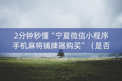 2分钟秒懂“宁夏微信小程序手机麻将铺牌器购买”（是否能开挂)