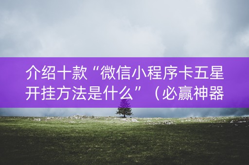 介绍十款“微信小程序卡五星开挂方法是什么”（必赢神器辅助器)