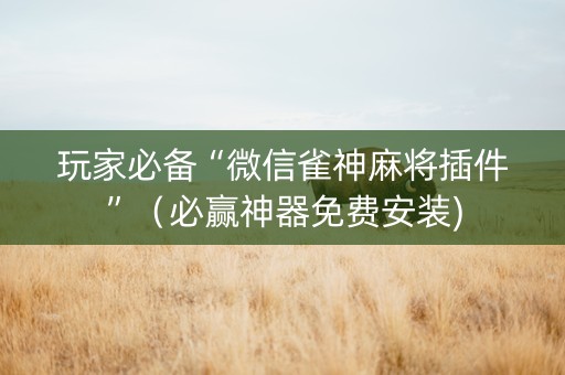 玩家必备“微信雀神麻将插件”（必赢神器免费安装)