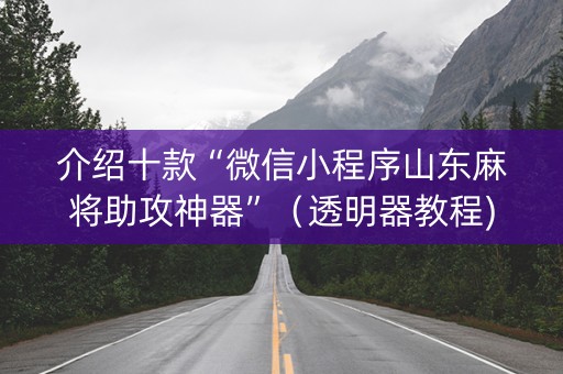介绍十款“微信小程序山东麻将助攻神器”（透明器教程)
