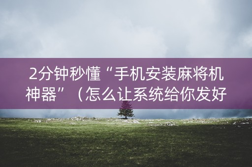 2分钟秒懂“手机安装麻将机神器”（怎么让系统给你发好牌)