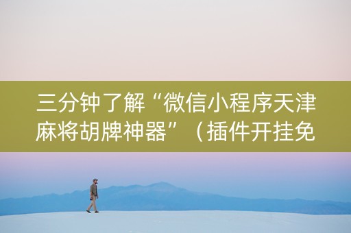 三分钟了解“微信小程序天津麻将胡牌神器”（插件开挂免费AI)
