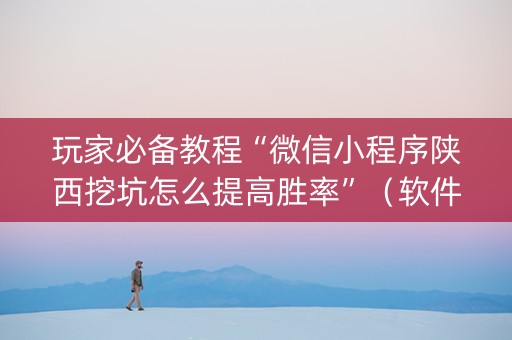 玩家必备教程“微信小程序陕西挖坑怎么提高胜率”（软件出售)