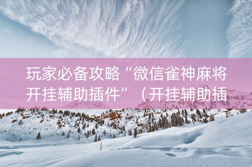 玩家必备攻略“微信雀神麻将开挂辅助插件”（开挂辅助插件)