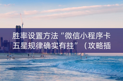 胜率设置方法“微信小程序卡五星规律确实有挂”（攻略插件)