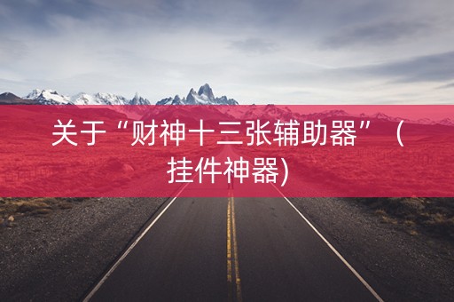关于“财神十三张辅助器”（挂件神器)