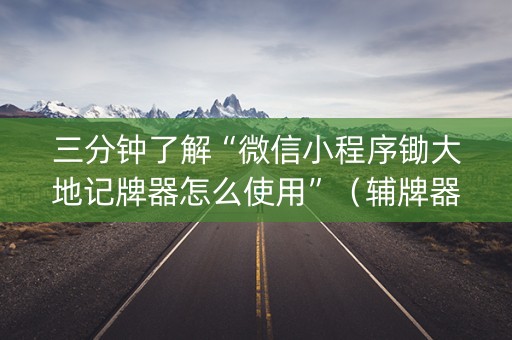 三分钟了解“微信小程序锄大地记牌器怎么使用”（辅牌器插件购买)