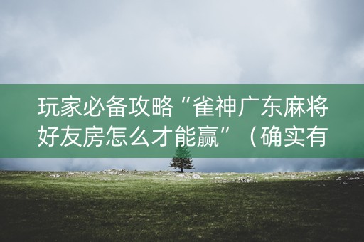 玩家必备攻略“雀神广东麻将好友房怎么才能赢”（确实有插件吗)