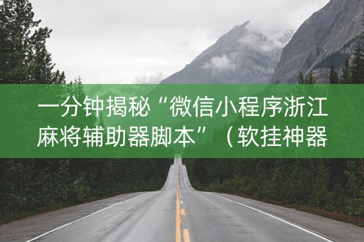 一分钟揭秘“微信小程序浙江麻将辅助器脚本”（软挂神器)